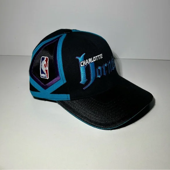 Vintage Charlotte Hornets NBA Puma Hat Snapback Cap One Size Black / Blue